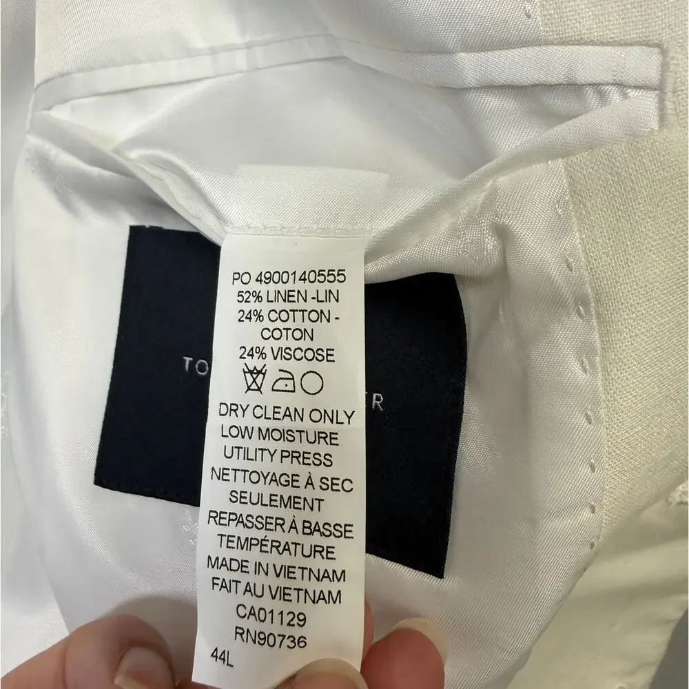 Tommy Hilfiger Men's Modern-Fit 100% Linen Sport Coat white 44L $295